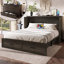 Grand lit escamotable Murphy avec station de charge, lit plateforme pliable multifonctionnel avec 1 grand tiroir de rangement pour chambre d'amis, petite chambre, gris rustique-1498009351-1498009402
