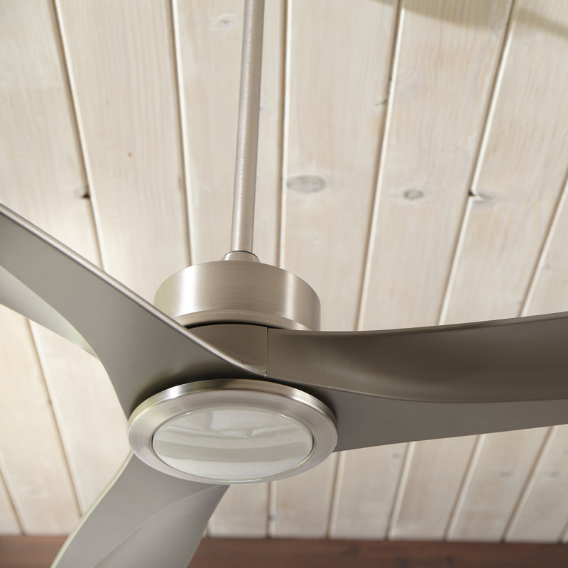 Ventilateur de plafond à 60 pales avec commande murale Mollie, Nickel satiné