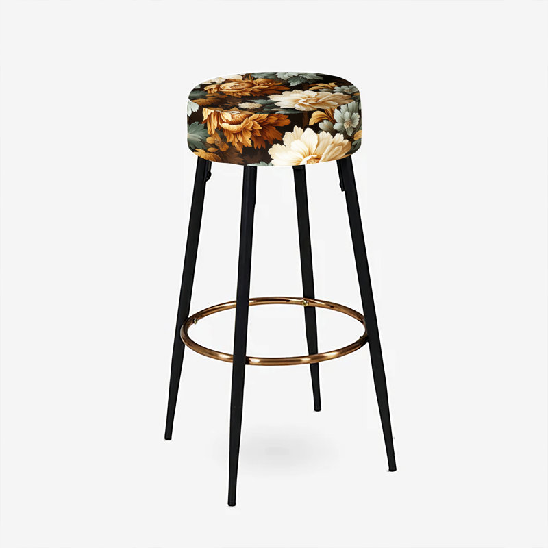 Rustic Brocade Elegance Victorian Pattern IV - Floral Bar Stools Set Of 2