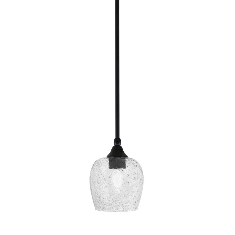 Stem Hung Mini Pendant With 6" Glass, Smoke