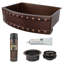 33" Hammered Copper Kitchen Rounded Apron Single Basin Sink with Barrel Strap Design w/ Matching Drain and Accessories