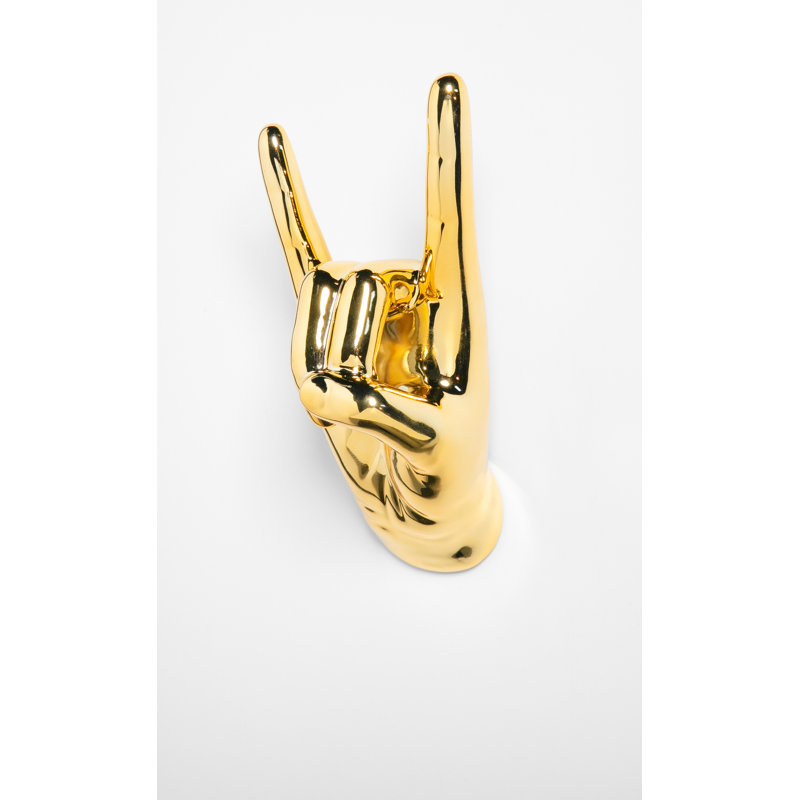 Adeeb Gold Rock On Hand Wall Mount- 8.5" tall