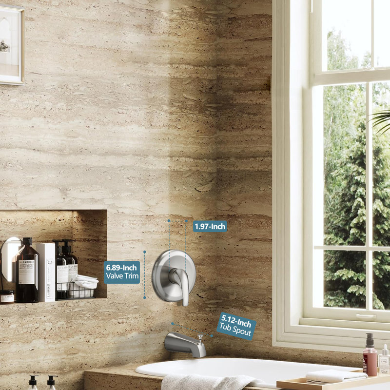 Bec de baignoire de salle de bain, Nickel brossé