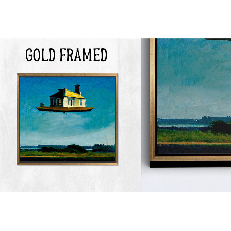«Floating House», reproduction d'art sur toile de style Edward Hopper, H: 55,2 po x l: 55,2 po