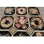 Tapis traditionnel en laine tissé à la main noir et ivoire 6 x 9 Aubusson