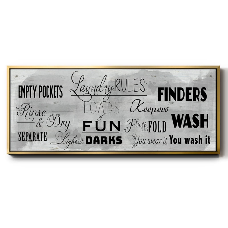 Laundry Rules - Toile encadrée, H 8 po x l 20 po