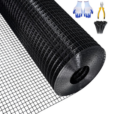 1/2" x 48" x 120 Ft Hardware Cloth, 19-Gauge Galvanized Chicken Wire Mesh Roll with Pliers & Gloves