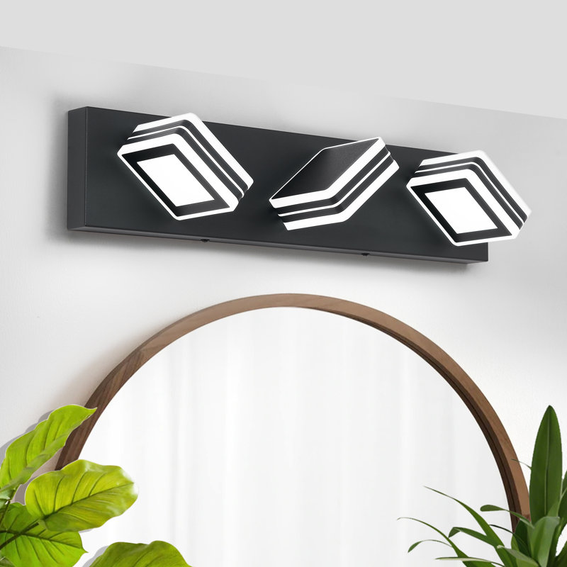 Luminaire en acrylique à intensité variable pour salle de bain à 4 lumières DEL (gradateur non inclus), Chrome
