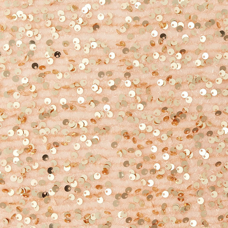Twinkle Sparkling Sequins Pattern Sequined Throw Pillow, Polyester/Polyfill, Gold
