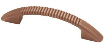 (5 Pack) 3-3/4 inch Contempo Ribbed Bow Pull Red Antique Copper Low Sheen