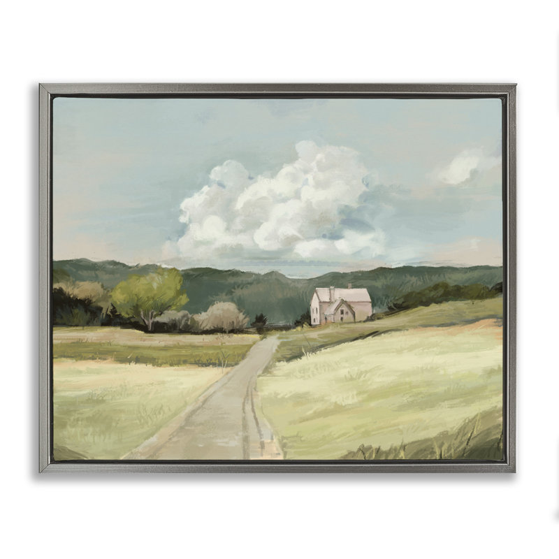 Art mural sur toile flottant, "Roadenant", H 17 po x l 21 po, Cadre flottant orme Montalcino