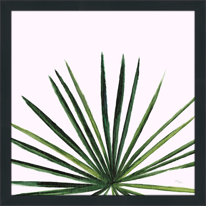 « statement palms iii », reproduction d’art sur toile tendue encadrée, H 21,5 po x l 21,5 po x P 0,75 po, Cadre espresso