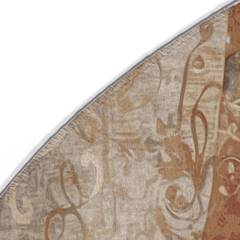 Blush Pathway Indoor And Outdoor Area Rug, Round 5'