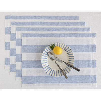 Cabana Stripe - 100% Pure Linen Placemats