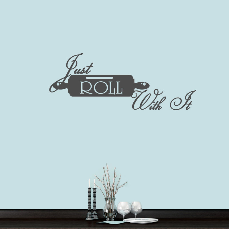 Adhésif décoratif Just Roll With It, Gris foncé