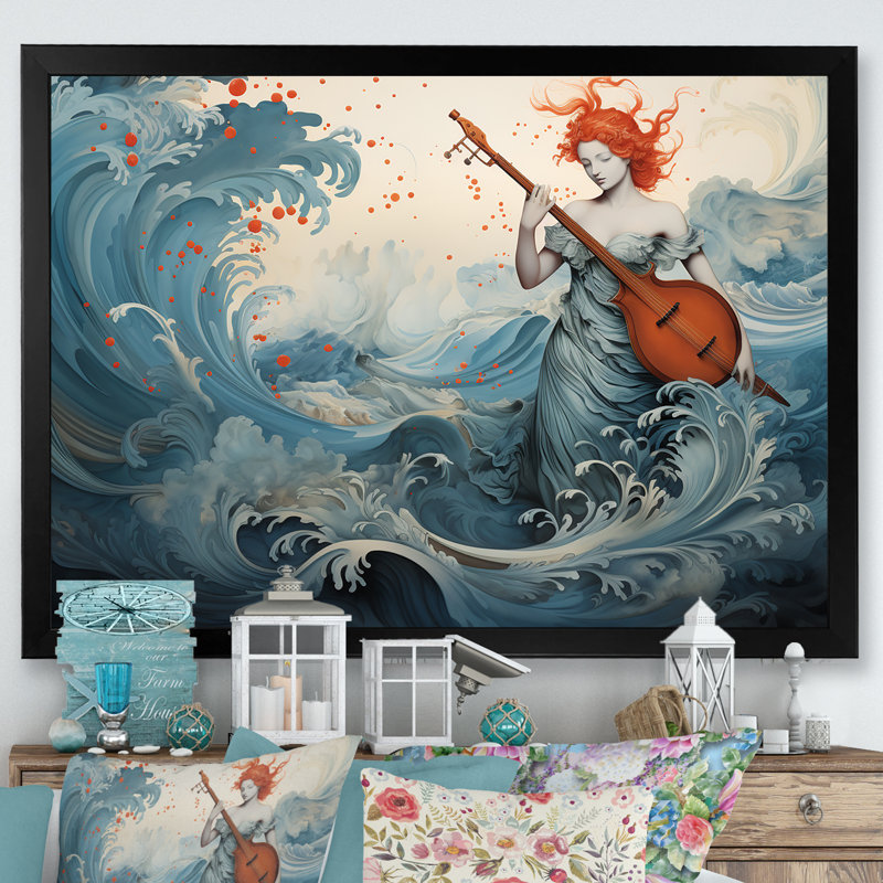 Aquarelle Venus Mythology - Classics, art mural, Cadre d'angle fermé noir, H 20 po x l 12 po x P 1 po