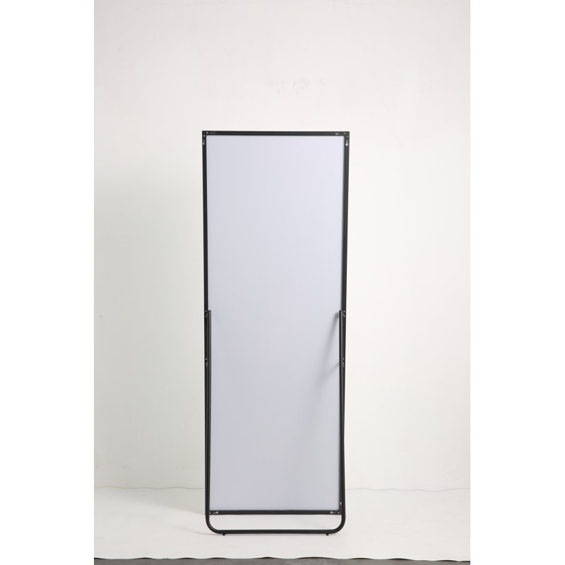 Miroir de plancher en aluminium pleine longueur miroir incliné arrondi à angle sans bord debout grand miroir chambre à coucher, magasin, bureau, hôtel argent 5MM miroir