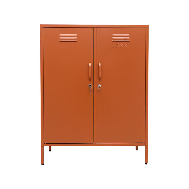 Tamanna Steel 2 - Door Rectangle Accent Cabinet, Orange
