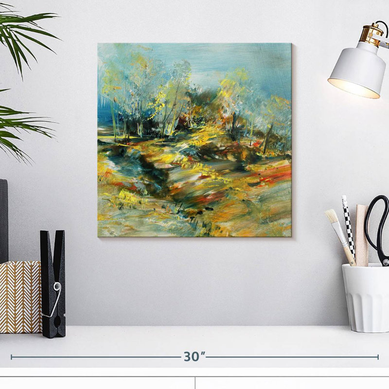 Abstract Mountain Forest, 16" H x 16" W