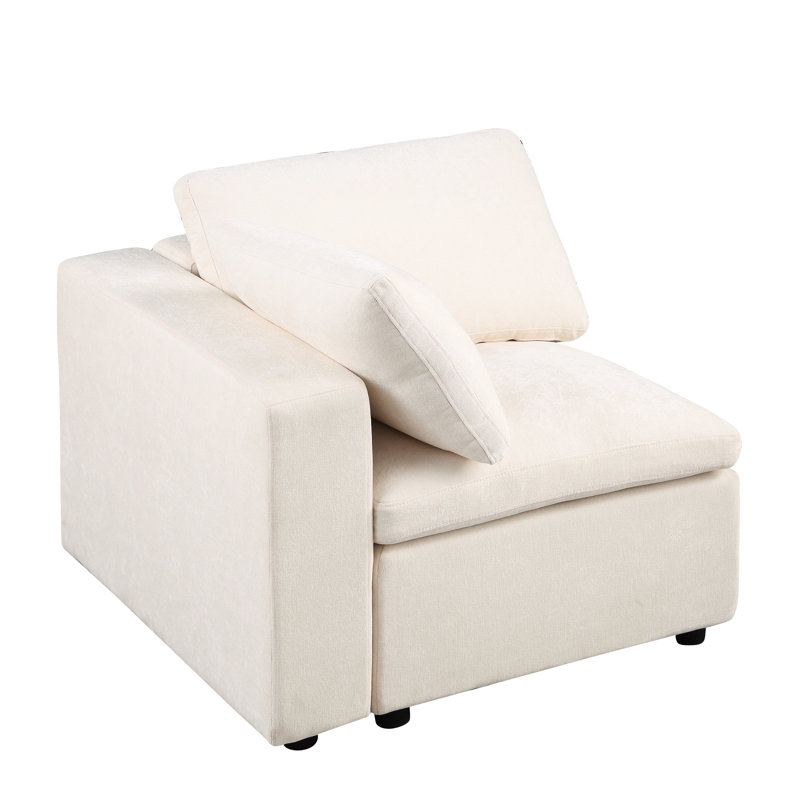 Chenille modulaire beige: réassembler librement, idéal pour les fêtes modulaire en tissu avec: confortable, réglable
