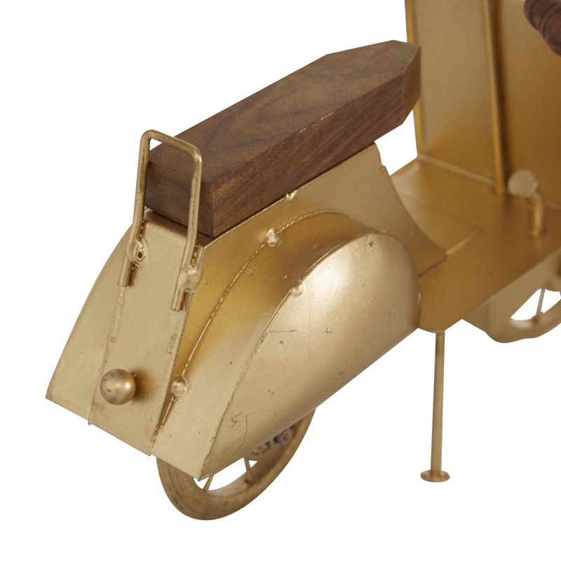 Ensemble de sculpture 2 pièces scooter, Doré