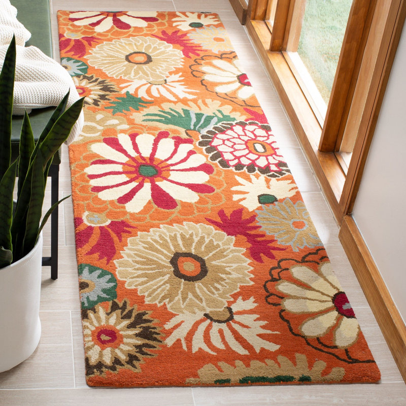 Arber Hand Tufted Wool Floral Rug, Runner 2'3" x 8'