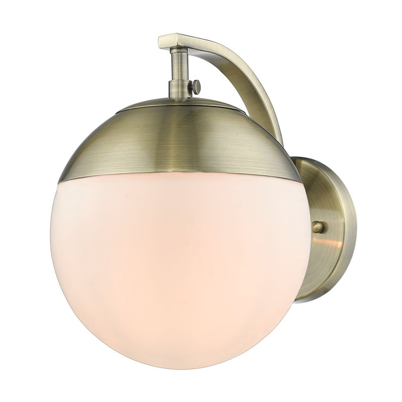 Martina Wall Sconce, Aged Brass/Frosted, Aged Brass