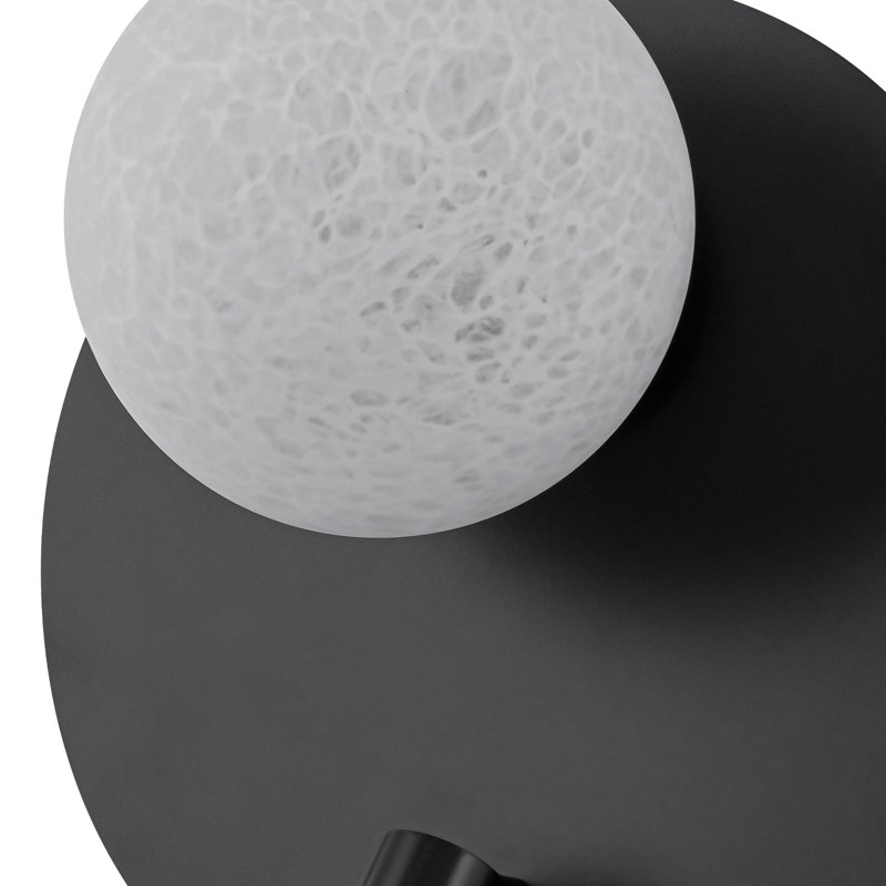 Applique murale moderne noire matte à 2 lumières de 9,5 po avec abat-jour en verre et projecteur DEL réglable