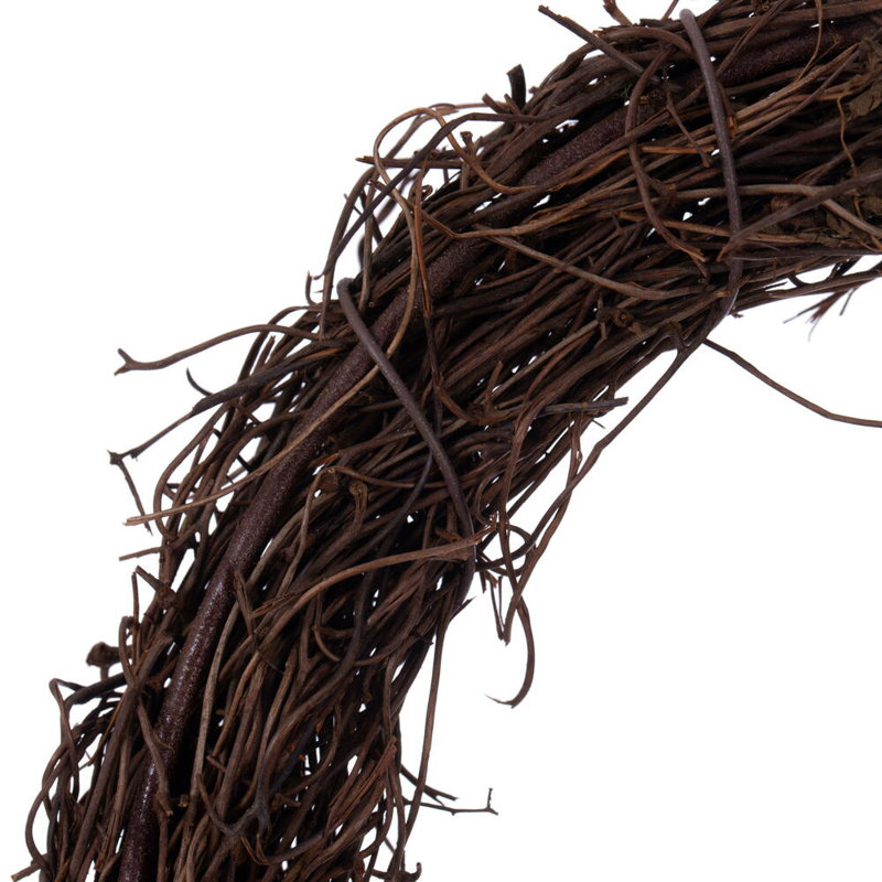 24"H x 24"W Shamrock Outline Wreath. Made of natural twigs.