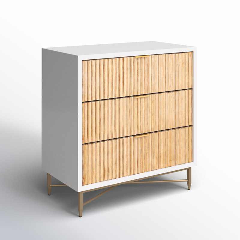Commode 3 tiroirs Giddens, Blanc