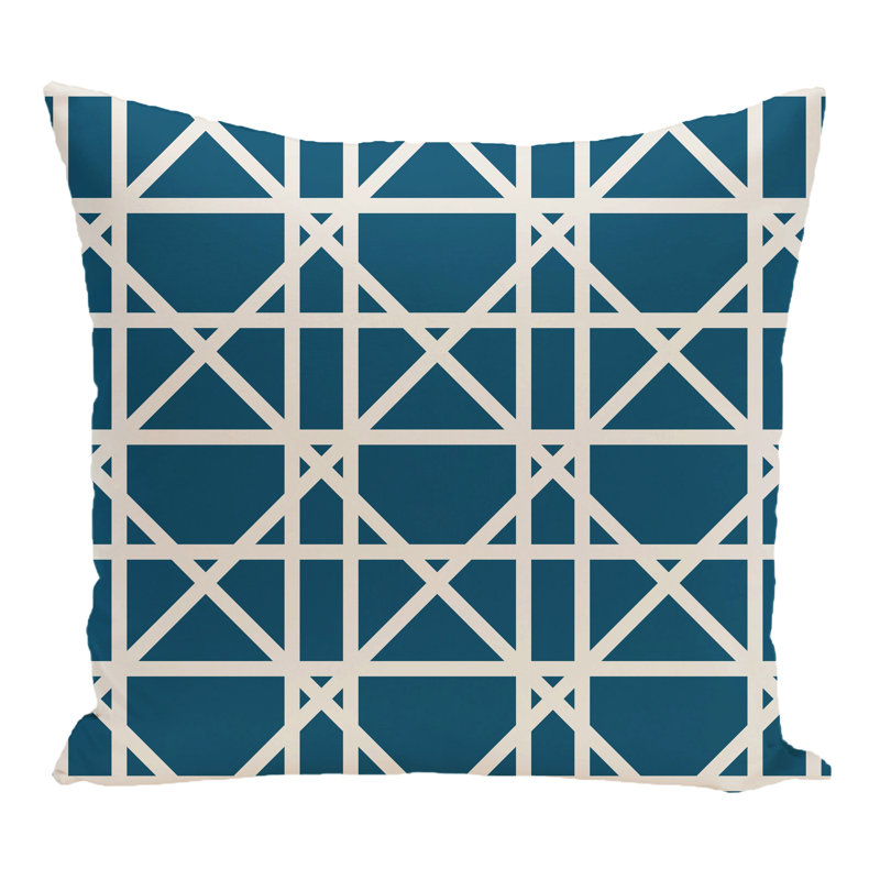 Housse et insert de coussin carré d'extérieur Trellis, Bleu sarcelle