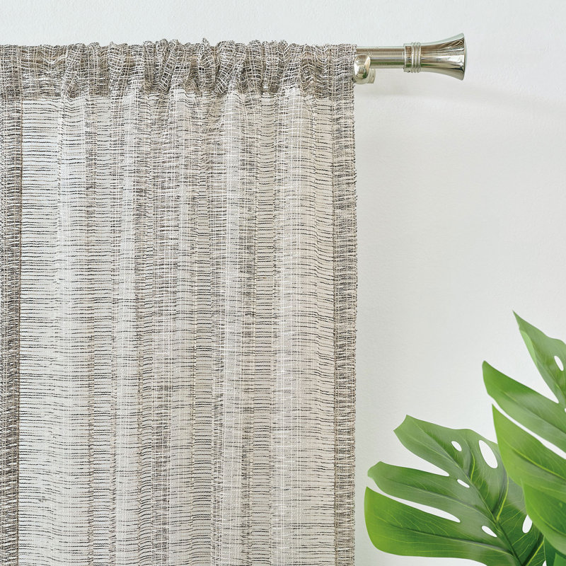 Vizcaya Cotton Blend Sheer Curtain Single Panel, 96" W x 120" L