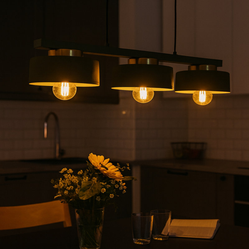 3 - Light Drum Pendant, Green