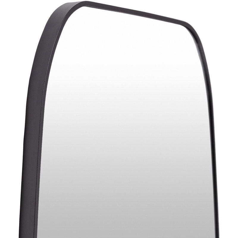 Miroir mural asymétrique en métal Sérone, Noir