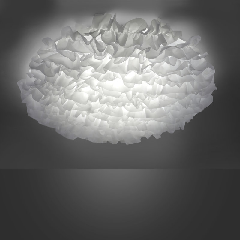 Lolasmart-NAOMI Fabric LED Flush Mount, 20cm H x 75cm W x 75cm D.
