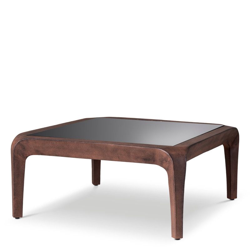 Coffee Table Quentin Oxidized Look Black Glass