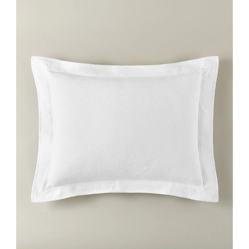 Montauk Linen/White/Pearl/Platinum 100% Cotton Piece Sham, White, Standard