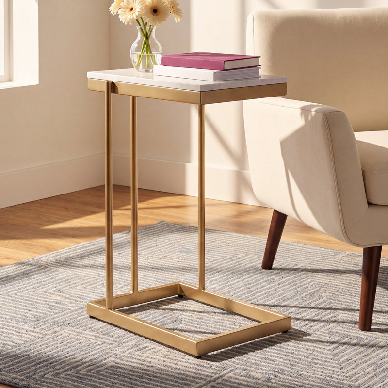 Brigitte Marble Top Frame End Table