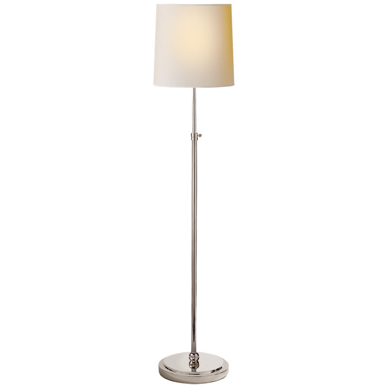 Thomas O'Brien Bryant Floor Lamp, Polished Nickel, Fabric