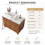 Meuble-lavabo en noyer de 91 cm (36 po) avec lavabo à poser, panneau cannelé, comptoir en pierre à motif de marbre, meuble autoportant avec tablette réglable et rangement dissimulé-1957330493