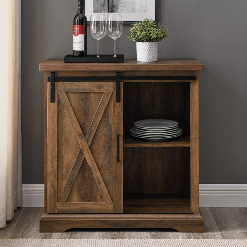 Armoire décorative à porte de grange coulissante Stotfold, Chêne rustique