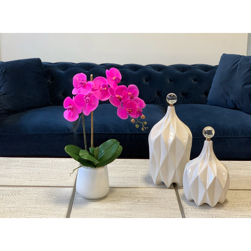 Phalaenopsis Orchid Floral Arrangement in Pot, Fuchsia/Pink