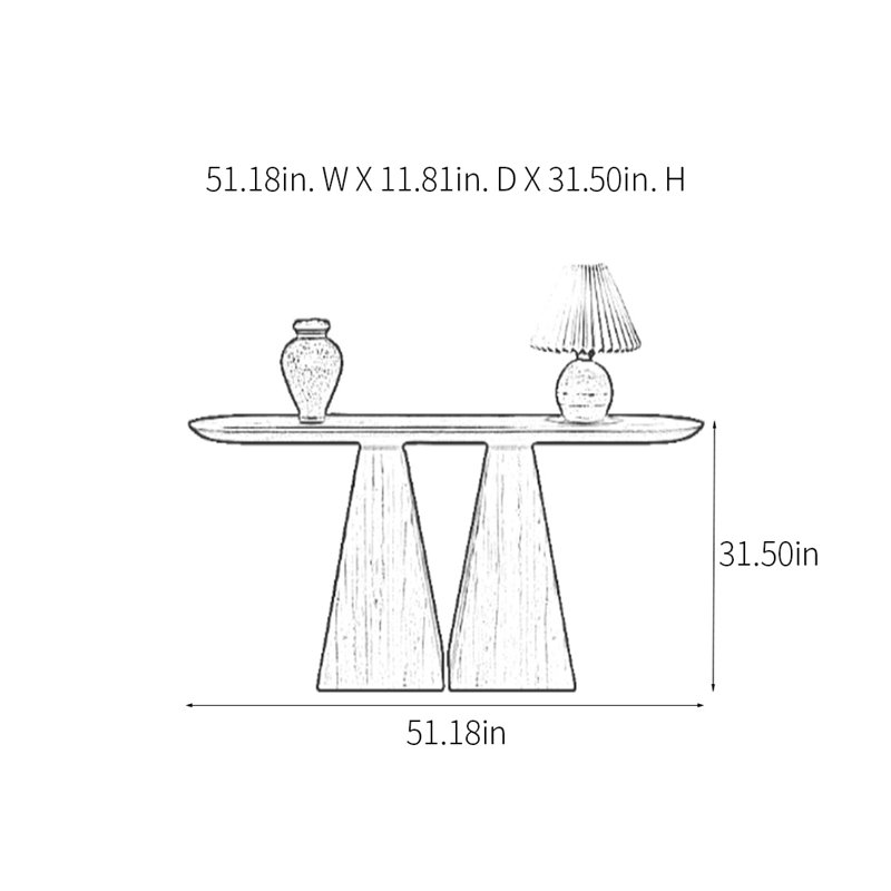 Console Retro Minimalist Art, H 31,5 po x l 51,18 po x P 11,81 po, Bois brun foncé