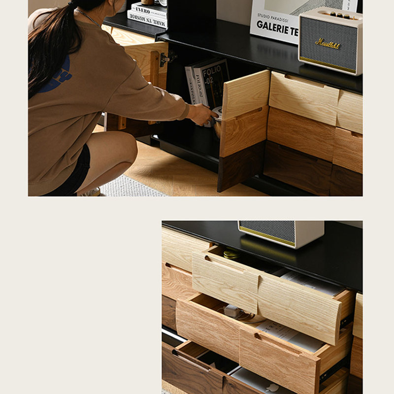 Solid Wood Floor TV Stand