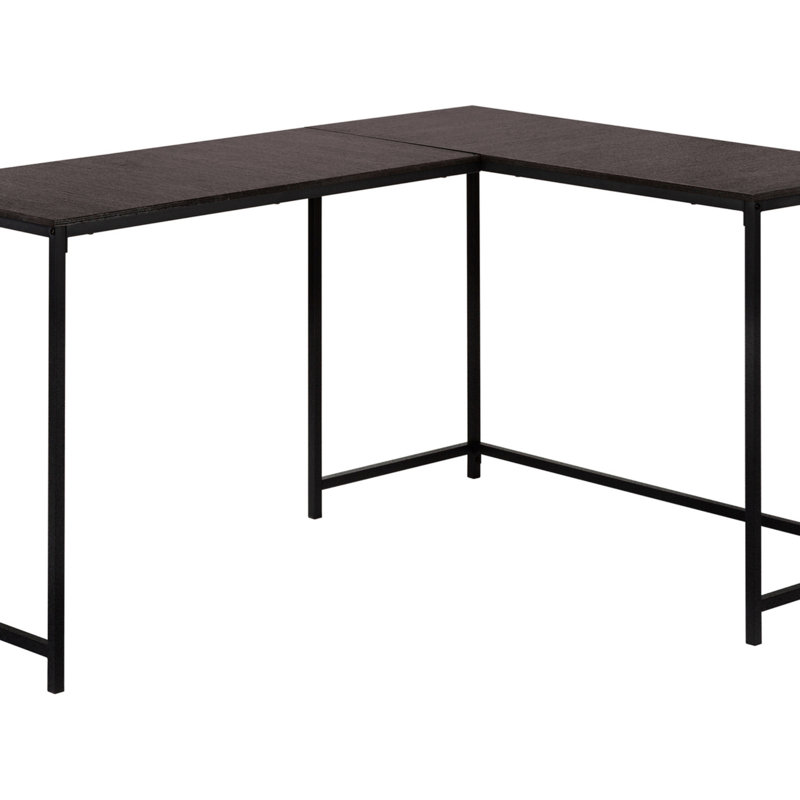 Bureau d'ordinateur, bureau personnel, coin, L 58 po, forme en L, travail, ordinateur portable, stratifié, métal, contemporain, moderne