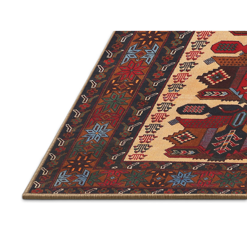 Tapis oriental oriental / noir / crème, Rectangle 8 pi x 12 pi