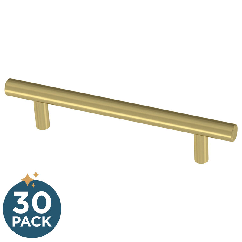 Satin Gold Modern Bar Cabinet Drawer Pull Handle Set