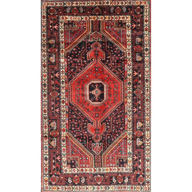 Tapis rouge/beige/noir traditionnel Wiltrude, Rectangle 2 pi x 3 pi