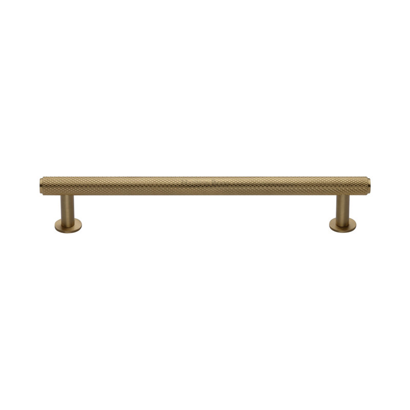 Heritage Brass Heritage Cabinet Pull Knurled Design with Rose, 16cm, Satin Brass