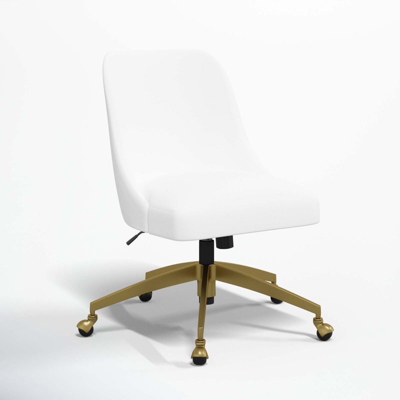 Chaise de bureau Tamieka, Sergé blanc performance